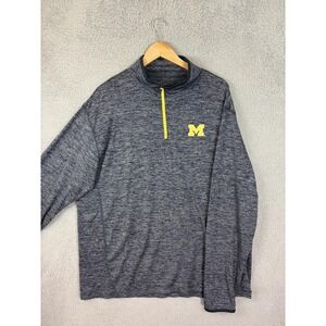 Michigan Wolverines 1/4 Zip Pullover Mens XL Gray NCAA Football Shirt Rugby Men